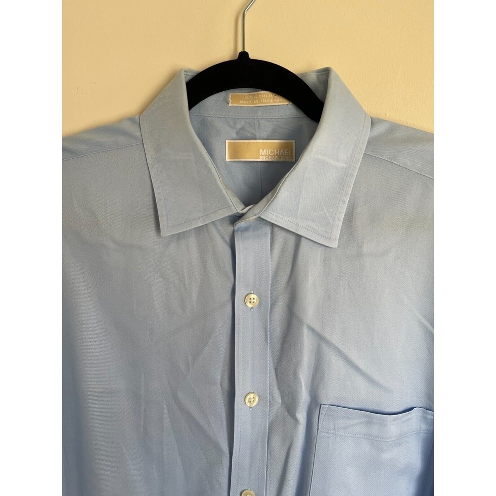 Michael by Michael Kors Mens Blue Regular Fit Long Sleeve Button Up 17.5 34/35 - Picture 2 of 5